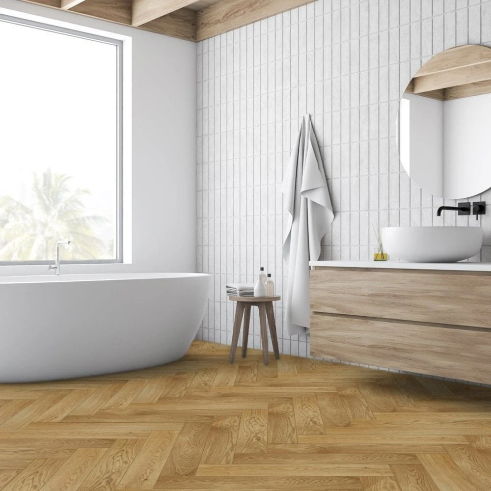 Liberty Floors Caramel Oak - Manor Herringbone Parquet 14mm Engineered Real Wood Flooring (249869) 3 Liberty Floors Caramel Oak - Manor Herringbone Parquet 14mm Engineered Real Wood Flooring (249869)