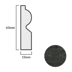 Leader Dark Grey Torus Laminate Skirting Board (2.4m) -Quality Home Flooring Store dark grey torus laminate skirting board 2 4m p84936 191877 image