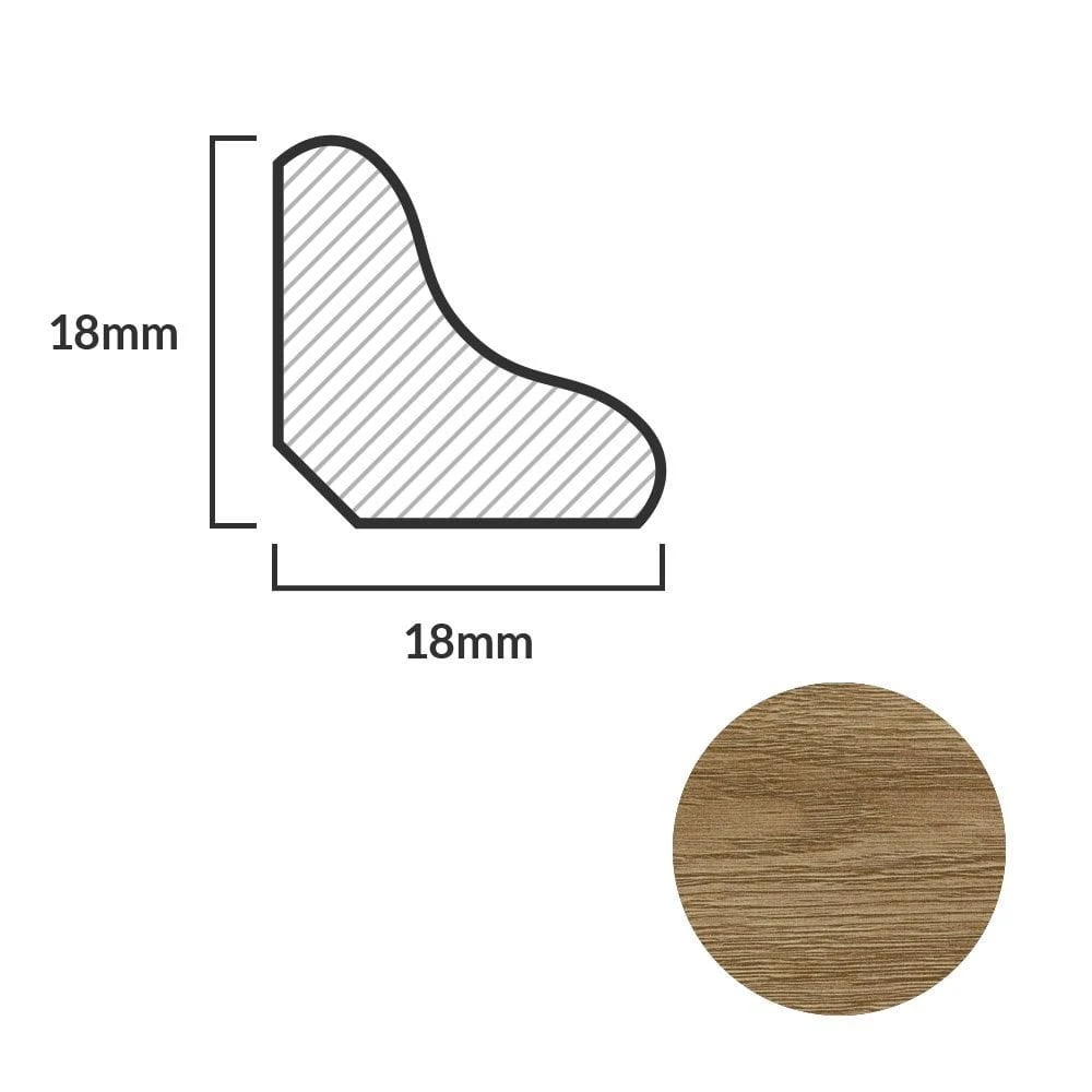 Leader Dark Oak Laminate Scotia Beading (2.4m) 4 Leader Dark Oak Laminate Scotia Beading (2.4m) - Image 2