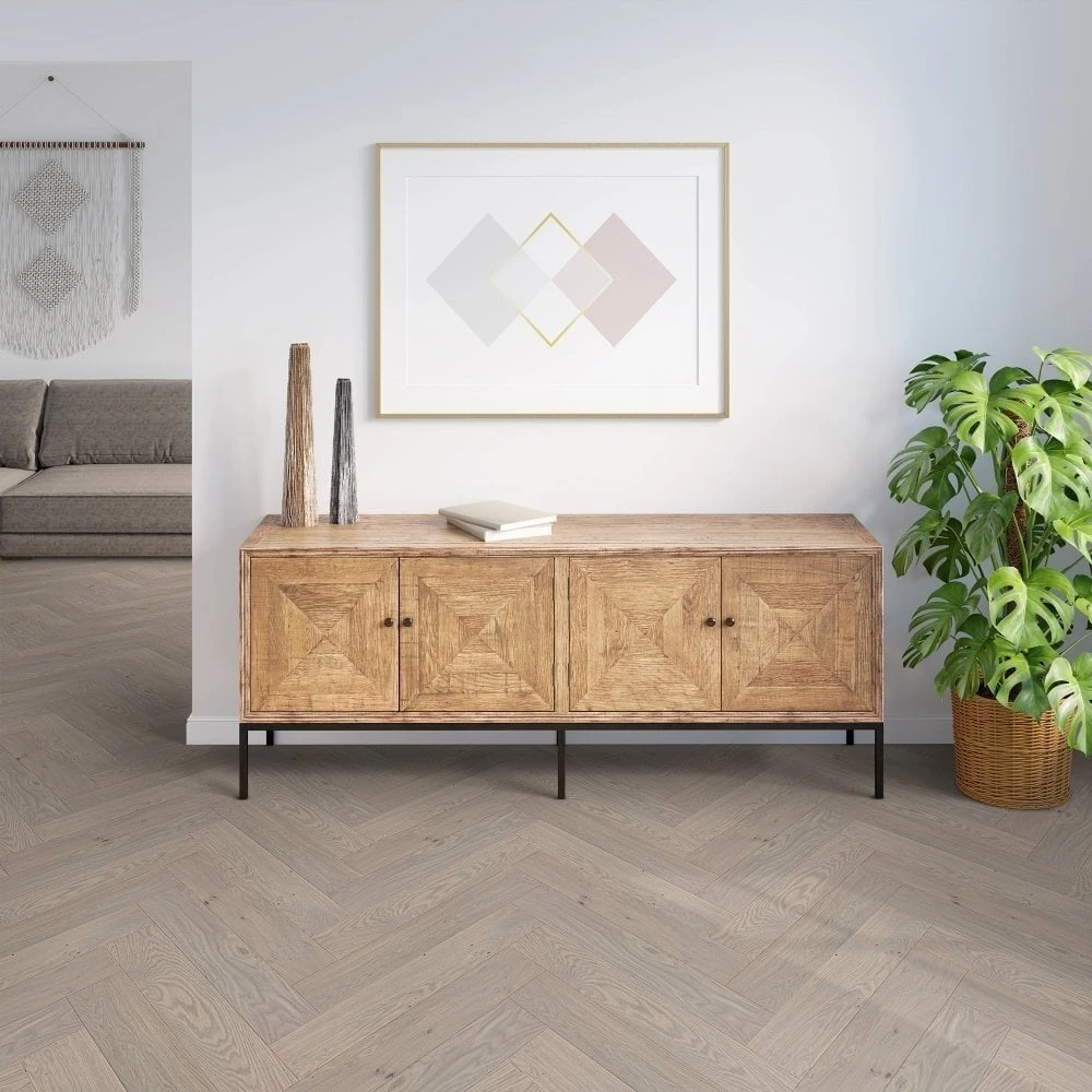Liberty Floors Grey Mist Oak - Manor Herringbone Parquet 14mm Engineered Real Wood Flooring (249870) 3 Liberty Floors Grey Mist Oak - Manor Herringbone Parquet 14mm Engineered Real Wood Flooring (249870)