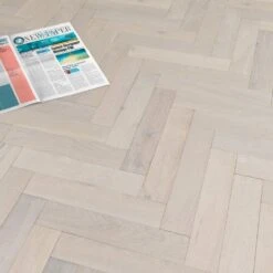 Liberty Floors Ivory White Oak - Herringbone Parquet 14mm Engineered Real Wood Flooring (219387) -Quality Home Flooring Store ivory white oak herringbone parquet 14mm engineered real wood flooring 219387 p85835 201396 image