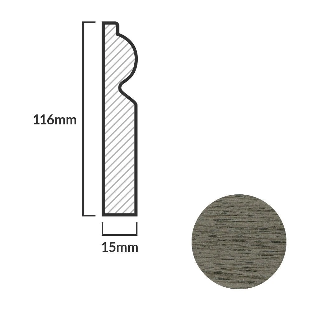 Leader Medium Grey Torus Laminate Skirting Board (2.4m) 7 Leader Medium Grey Torus Laminate Skirting Board (2.4m) - Image 5