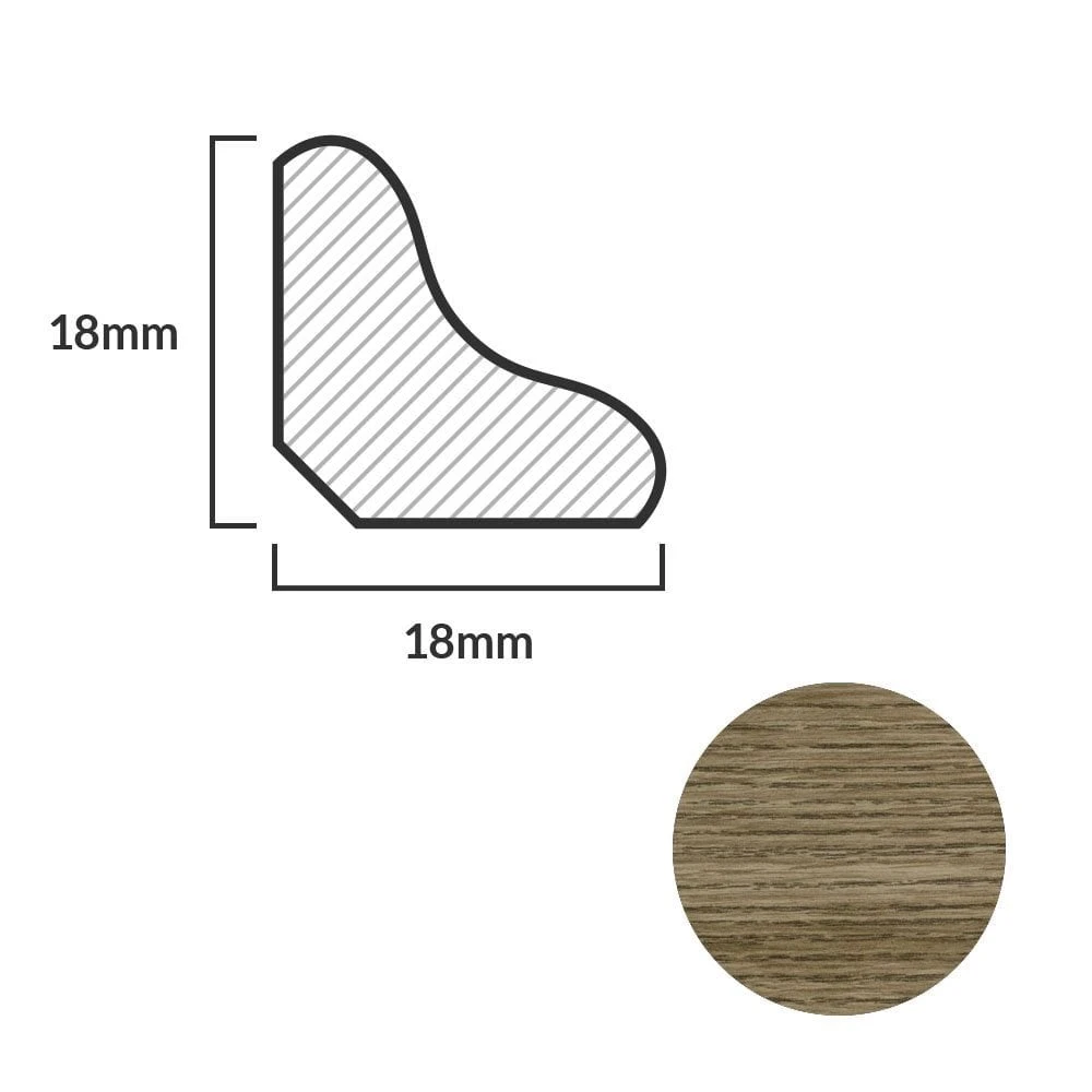 Leader Medium Oak Laminate Scotia Beading (2.4m) 3 Leader Medium Oak Laminate Scotia Beading (2.4m) - Image 2