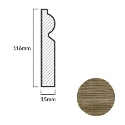 Leader Medium Oak Torus Laminate Skirting Board (2.4m) -Quality Home Flooring Store medium oak torus laminate skirting board 2 4m p84912 191838 image