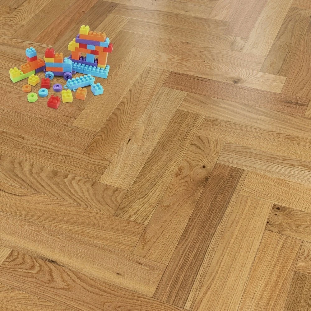 Liberty Floors Natural Oak - Herringbone Parquet 14mm Engineered Real Wood Flooring (219384) 5 Liberty Floors Natural Oak - Herringbone Parquet 14mm Engineered Real Wood Flooring (219384) - Image 3