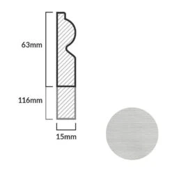 Leader Off-White Torus Laminate Skirting Board (2.4m) -Quality Home Flooring Store off white torus laminate skirting board 2 4m p84918 191858 image