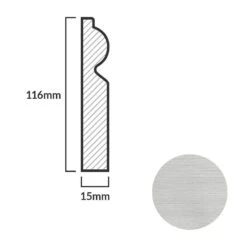 Leader Off-White Torus Laminate Skirting Board (2.4m) -Quality Home Flooring Store off white torus laminate skirting board 2 4m p84918 191860 image