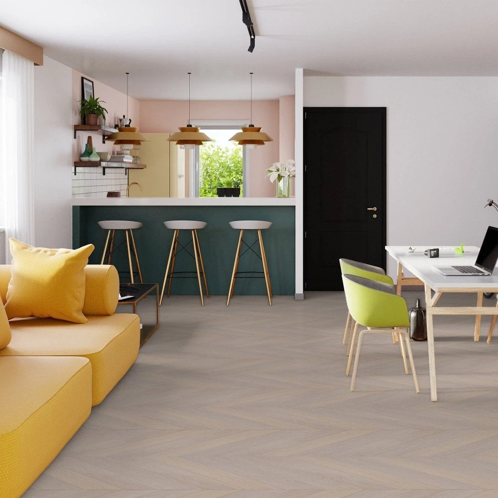 Liberty Floors Pebble Grey Oak - Chevron 15mm Engineered Real Wood Flooring (249202) 3 Liberty Floors Pebble Grey Oak - Chevron 15mm Engineered Real Wood Flooring (249202)