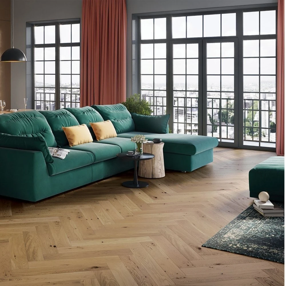 Liberty Floors Toffee Oak - Manor Herringbone Parquet 14mm Engineered Real Wood Flooring (249868) 5 Liberty Floors Toffee Oak - Manor Herringbone Parquet 14mm Engineered Real Wood Flooring (249868) - Image 3