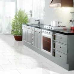 Liberty Floors White - Lustre Stone 8mm High Gloss Laminate Flooring (223770) -Quality Home Flooring Store white lustre stone 8mm high gloss laminate flooring 223770 p90000 207815 image