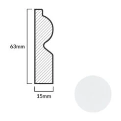 Leader White Torus Laminate Skirting Board (2.4m) -Quality Home Flooring Store white torus laminate skirting board 2 4m p84888 191791 image