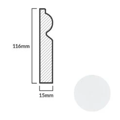 Leader White Torus Laminate Skirting Board (2.4m) -Quality Home Flooring Store white torus laminate skirting board 2 4m p84888 191792 image